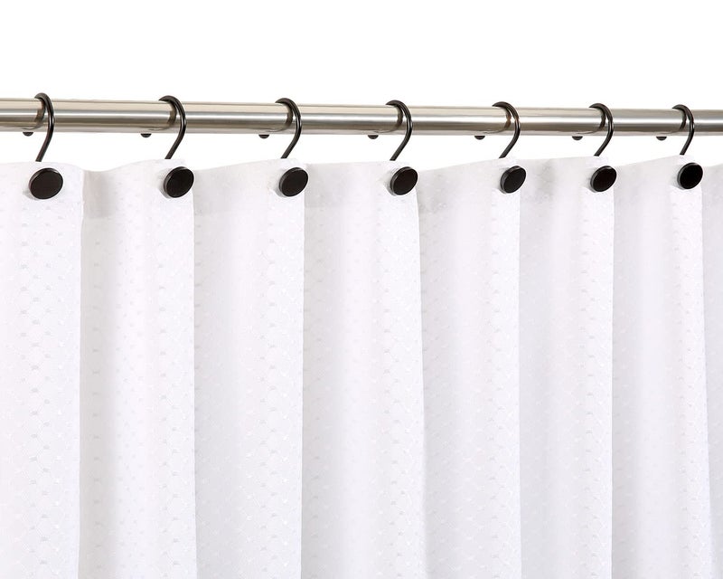 ZESLMG Shower Curtain Hooks, Black Shower Curtain Rings Rustproof Metal Round Decorative Shower Hooks Rings for Bathroom Shower Rods Curtains, Set of 12 Heavy Duty Solid Hooks - Image 4